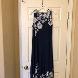 Blue and white dress